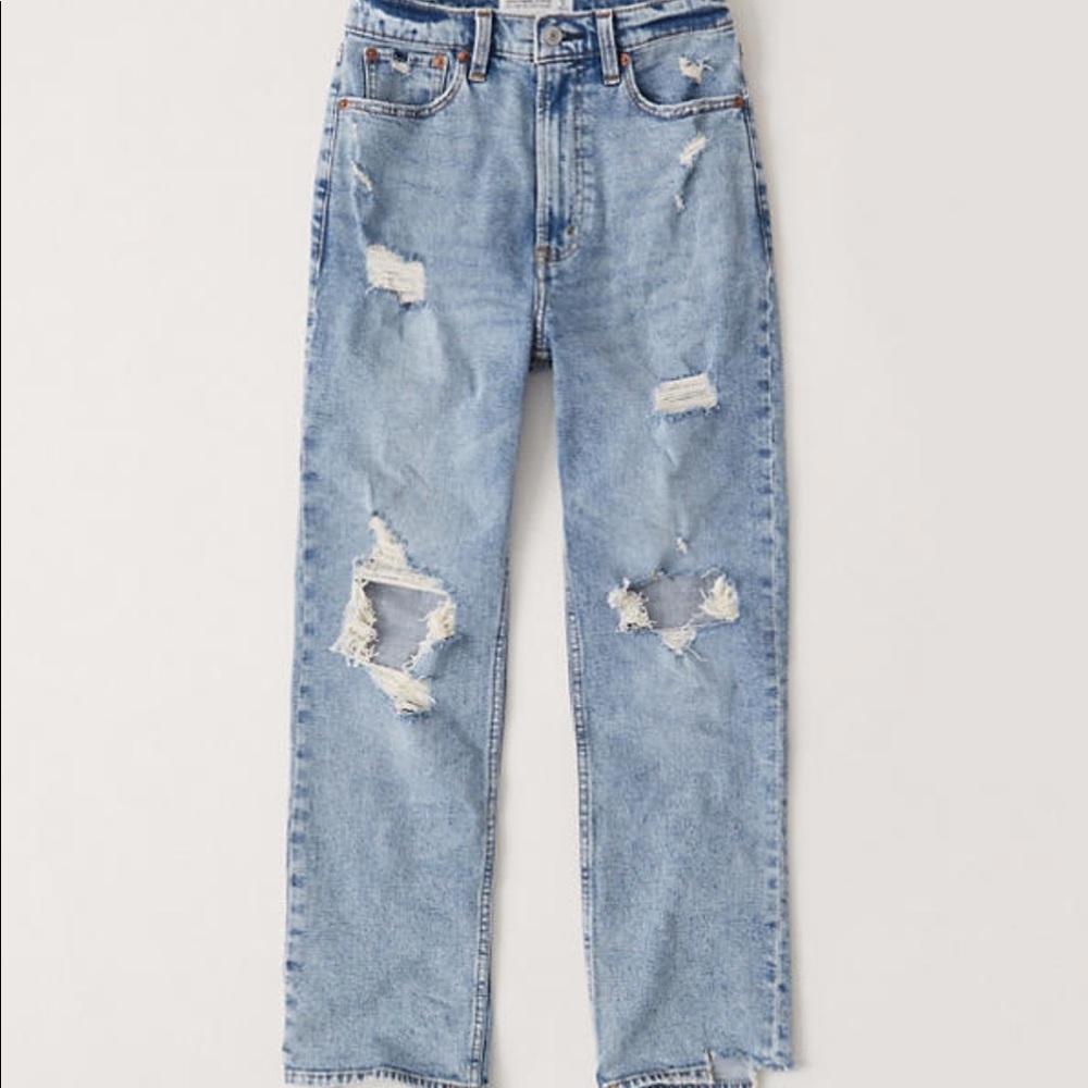 Abercrombie Ultra High Rose Ankle Straight Jeans